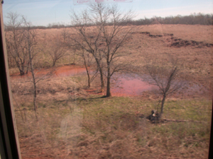 A distinctive feature of Oklahoma is the red earth color