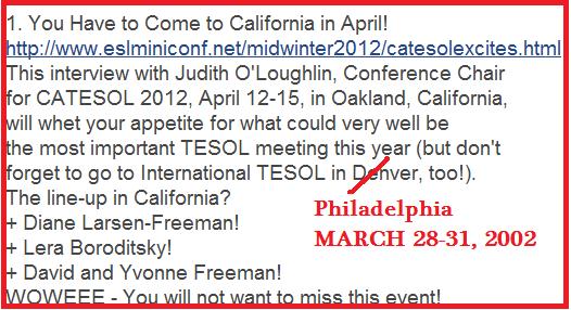 TESOL 2012, Philadelphia, March 28-31