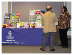 Barbara Sihombing, publishers rep, Longman ESL booth at KATESOL 2004 (Photo credit: Judy Pape)