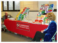 Jim Anderson, Jane Miller, publishers reps, Cambridge University Press booth at KATESOL 2004 (Photo credit: Judy Pape)