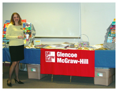 Nancy Cooley, publishers rep, Glencoe/McGraw-Hill booth at KATESOL 2004 (Photo credit: Judy Pape)